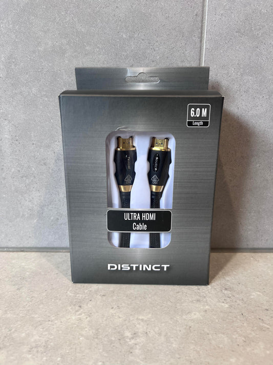 DISTINCT Ultra HDMI Cable in retail packaging with 6.0 meter length