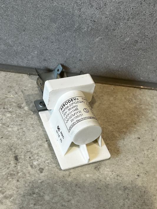 AERODEV EMI filter module with product label visible