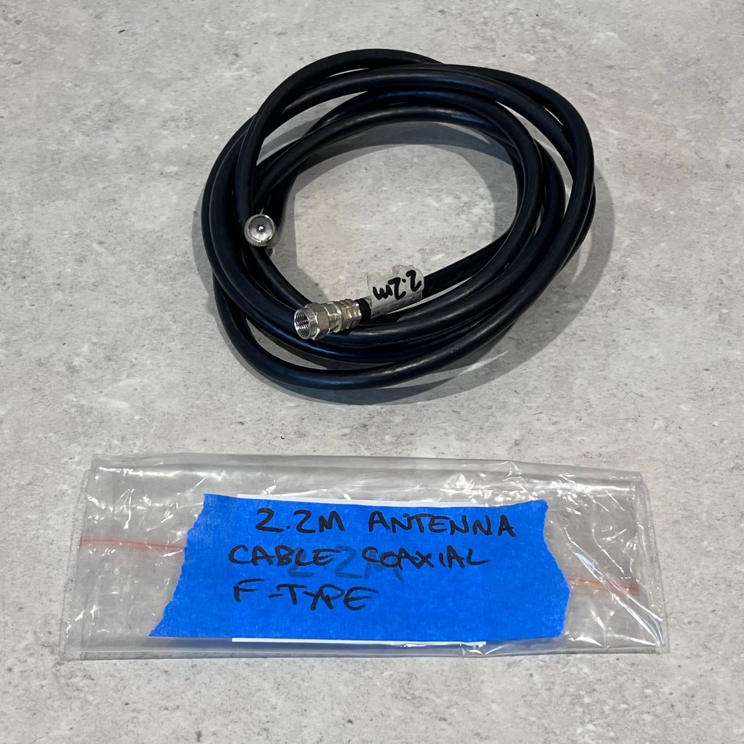 2.2M black coaxial antenna cable with F-type connectors