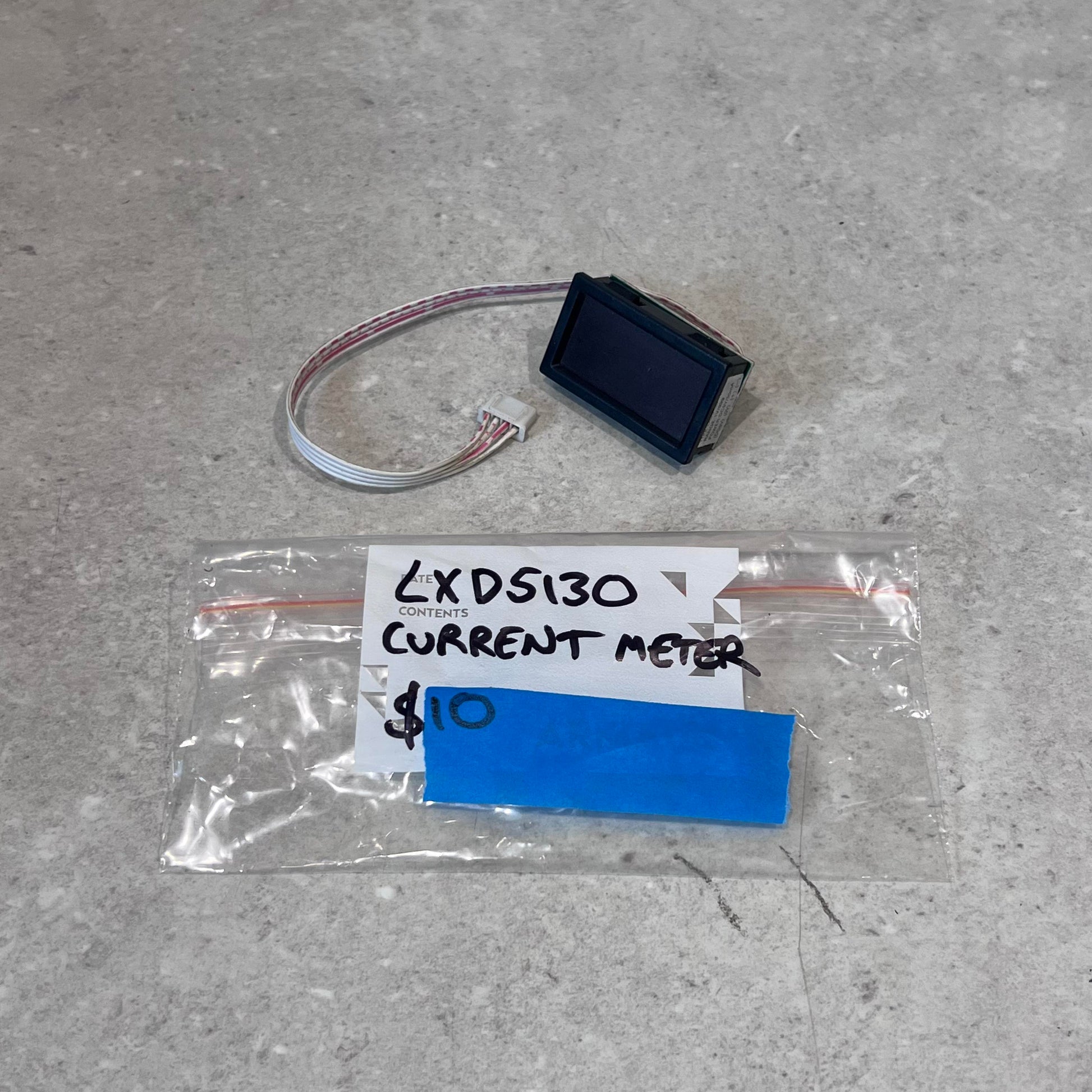 LXDS130 Current Meter with wiring harness and labeled packaging for CUT50 Plasma Cutter