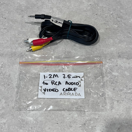 1.2 meter 3.5mm to RCA audio video cable with red, white, and yellow connectors