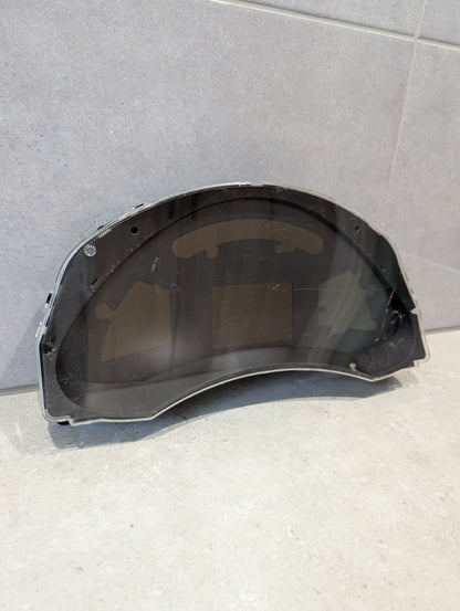 Front view of Nissan Leaf ZE0 odometer cluster assembly with clear lens