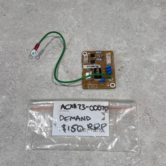 ACXA73-00070 circuit board with green ground wire and labeled bag