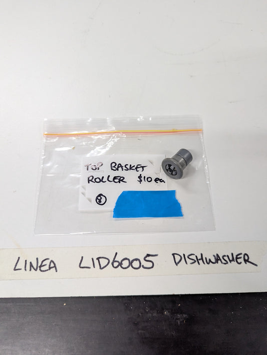 Linea LID6005 dishwasher top basket roller replacement part in clear bag