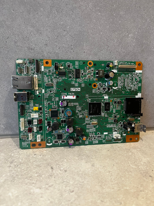 Front view of Epson circuit board with HDMI, USB ports and electronic components