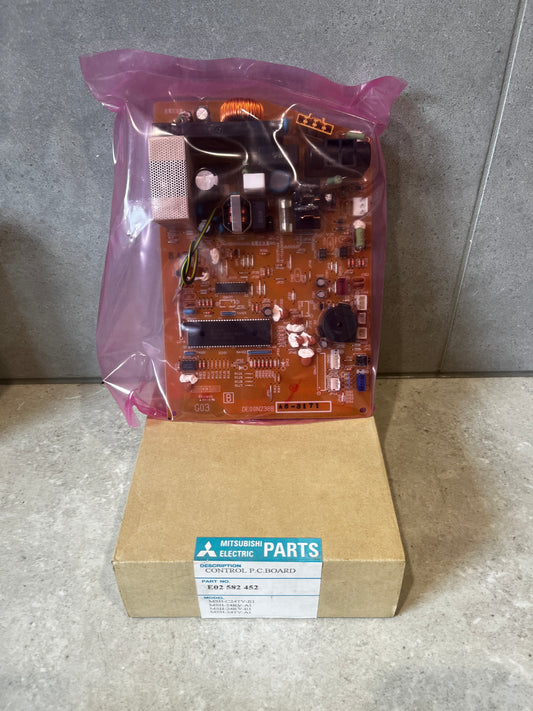 Mitsubishi Electric Control PC Board E02582452 in anti-static packaging on product box