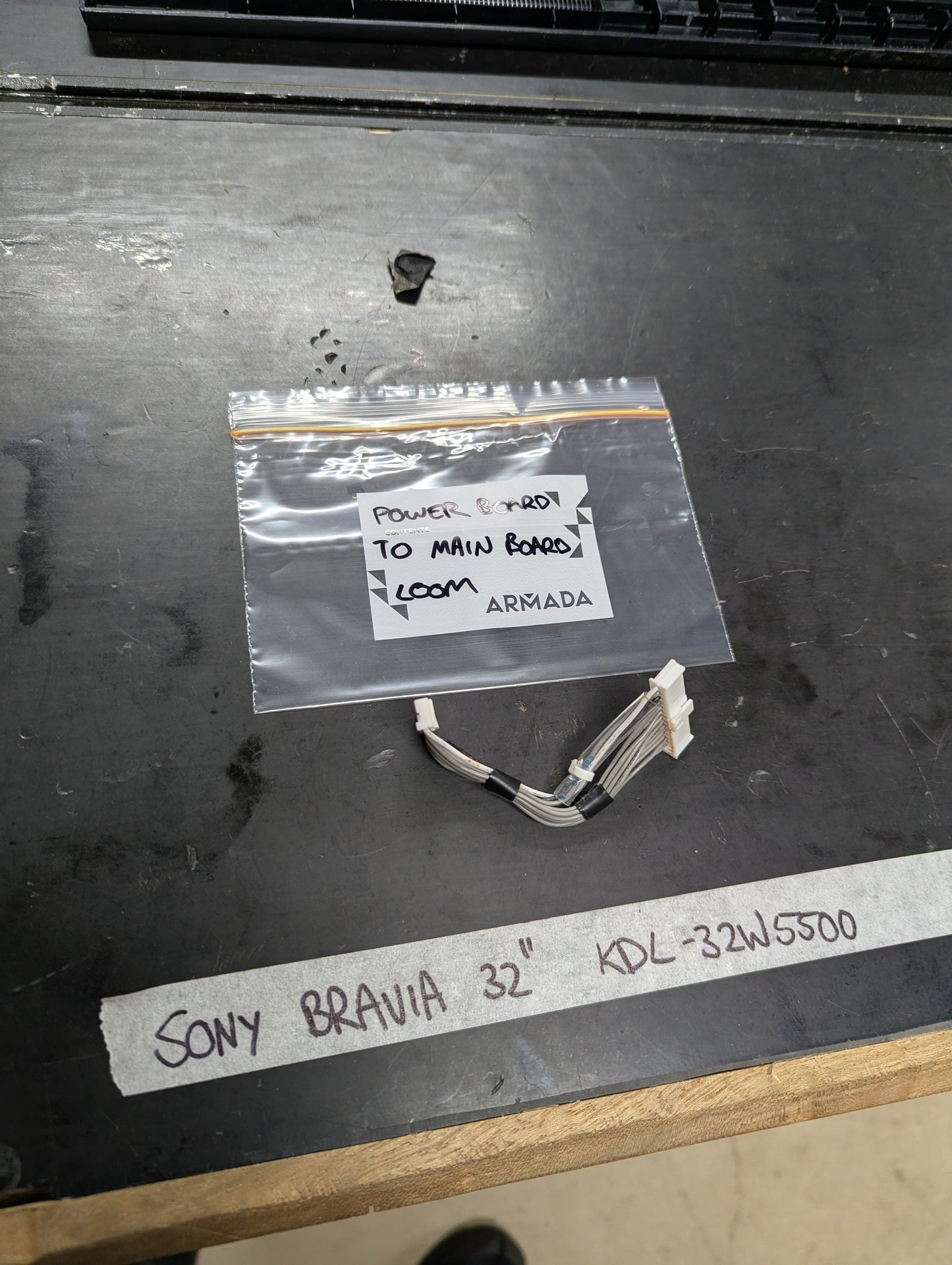 Sony Bravia KDL-32W5500 power board to main board cable loom in labeled plastic bag