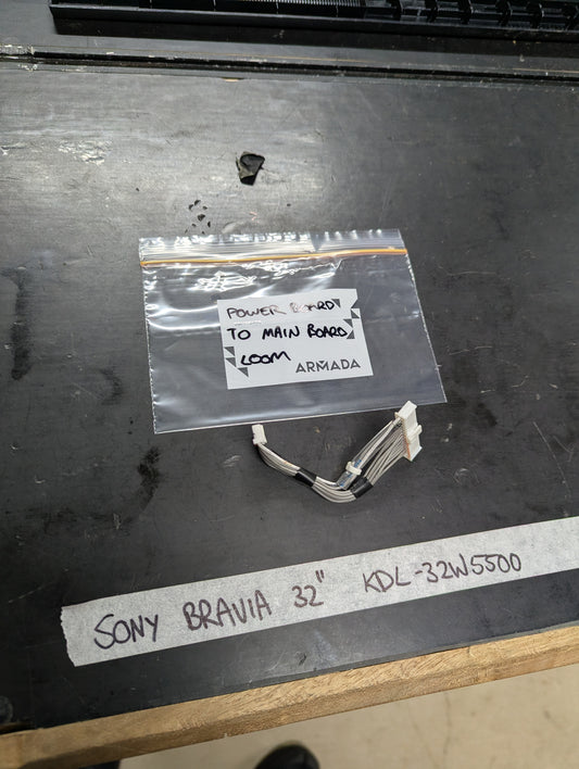 Sony Bravia KDL-32W5500 power board to main board cable loom in labeled plastic bag
