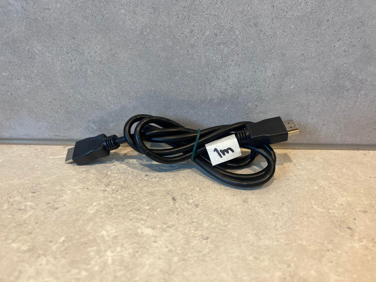 1 meter HDMI to HDMI cable coiled on a light countertop