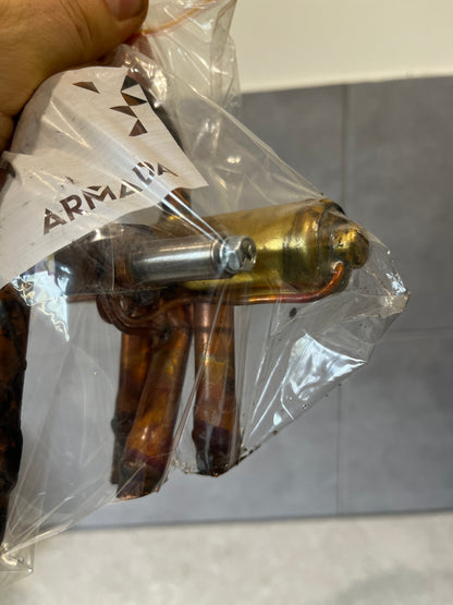 Side view of SHP-7H-34V expansion valve with fittings in plastic bag