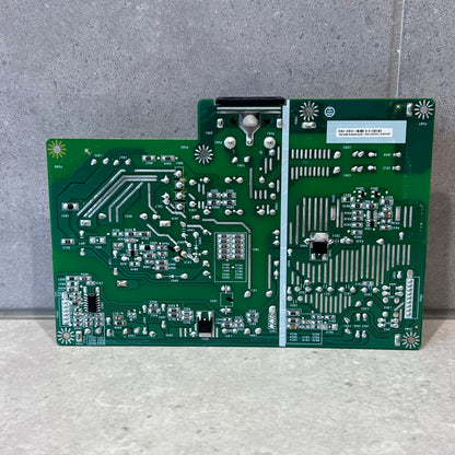 Power supply PCB underside showing circuit traces and solder points