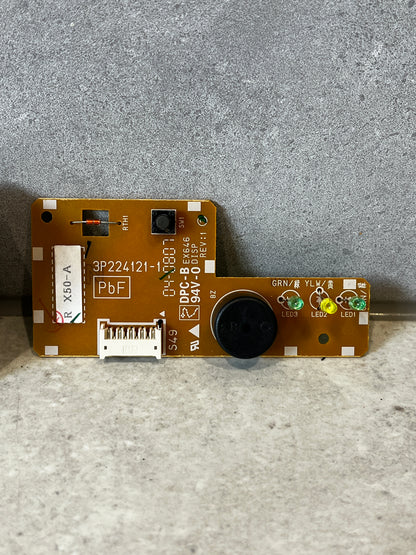 Close-up of Daikin printed circuit board assembly with LEDs