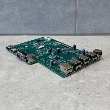 Angled side view of Lenovo T24i-10 T2465 monitor main board showing port layout