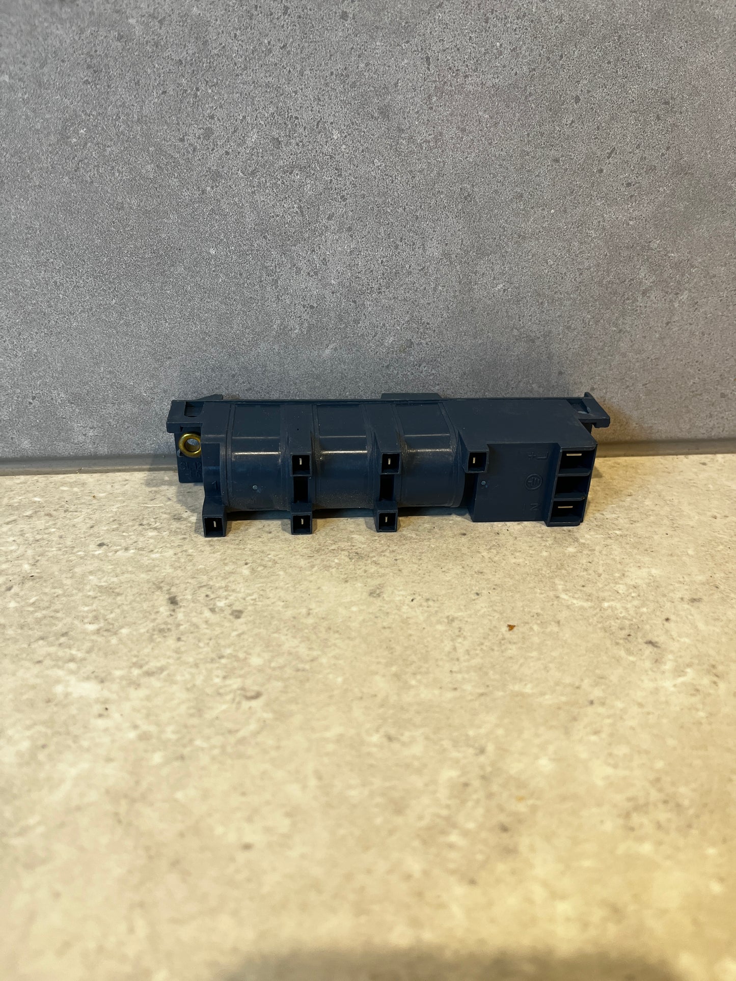 Side view of HMD Type A6 electrical component showing terminal connectors