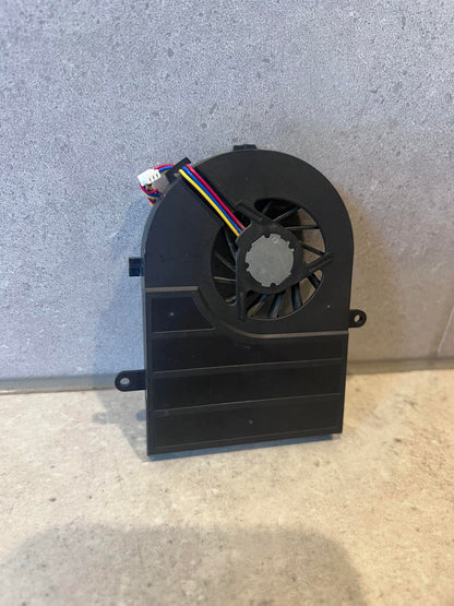 Back view of replacement laptop cooling fan module showcasing vents and connector
