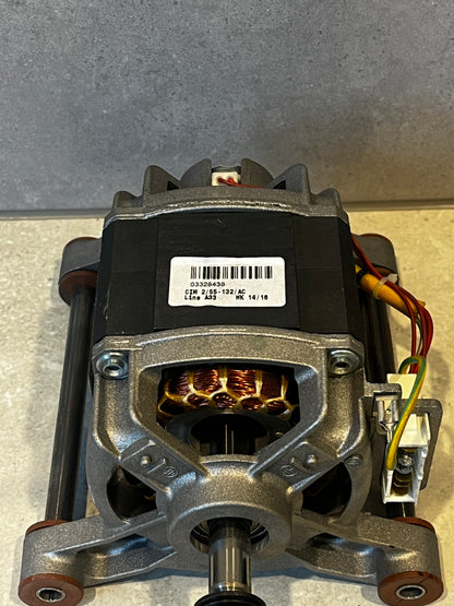 Top view of C.E.SET 3-phase induction washing machine motor showing copper windings.