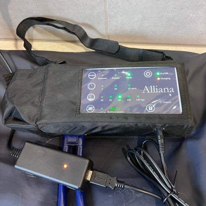 Close-up of Alliana cushion pump control panel and charger