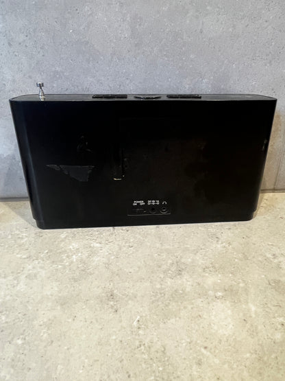 Rear view of Jensen digital AM/FM radio showing ports