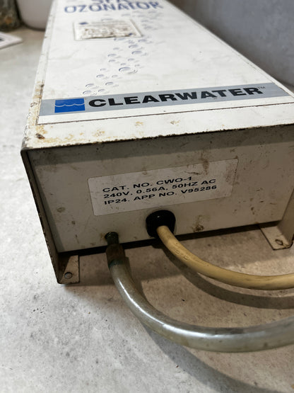 Clearwater spa ozonator showing cable and hose connections