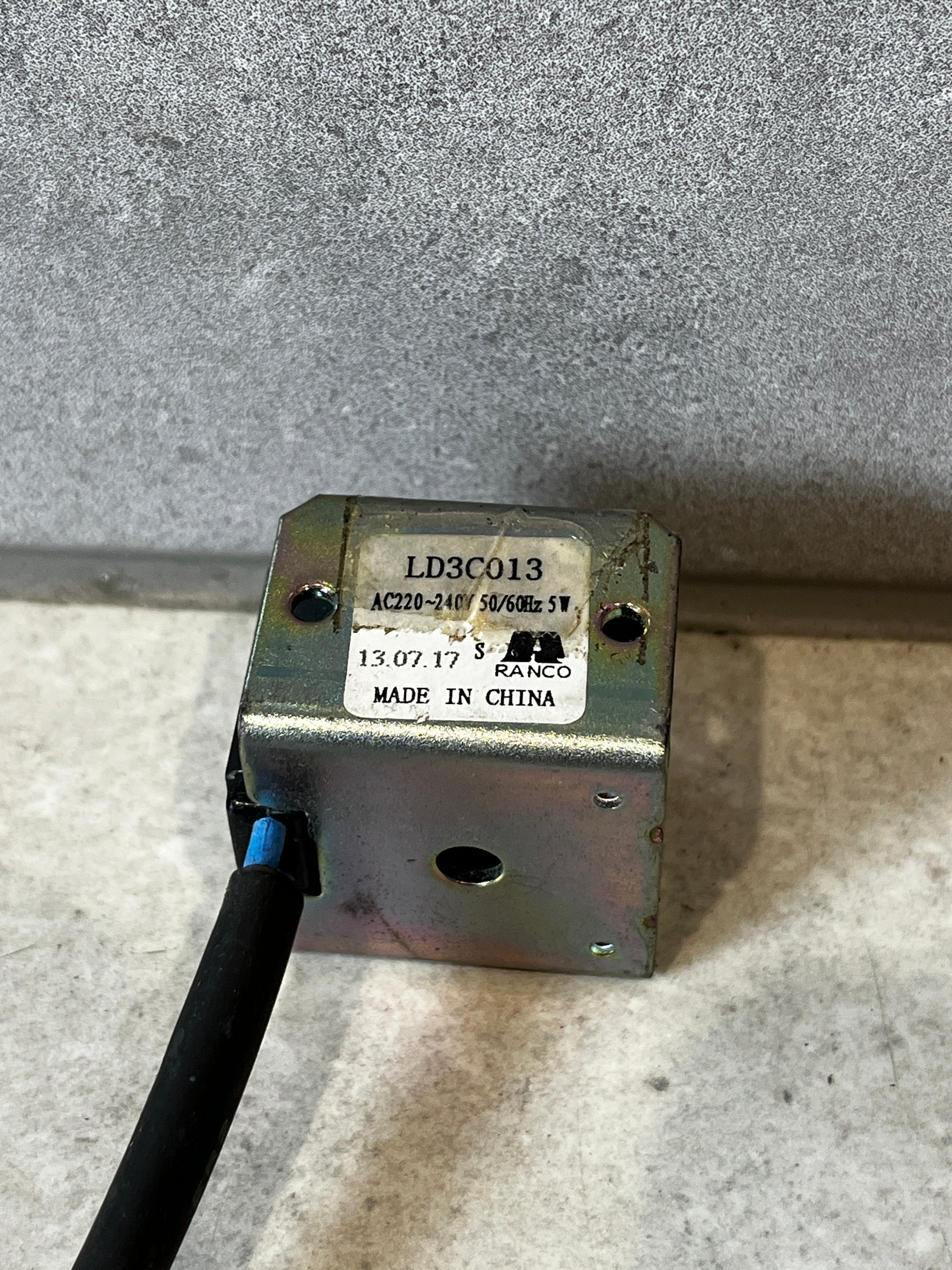 Ranco solenoid coil label showing model LD3C013 and AC220-240V specifications