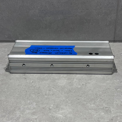 Rear view of aluminum project box highlighting mounting holes and grooves