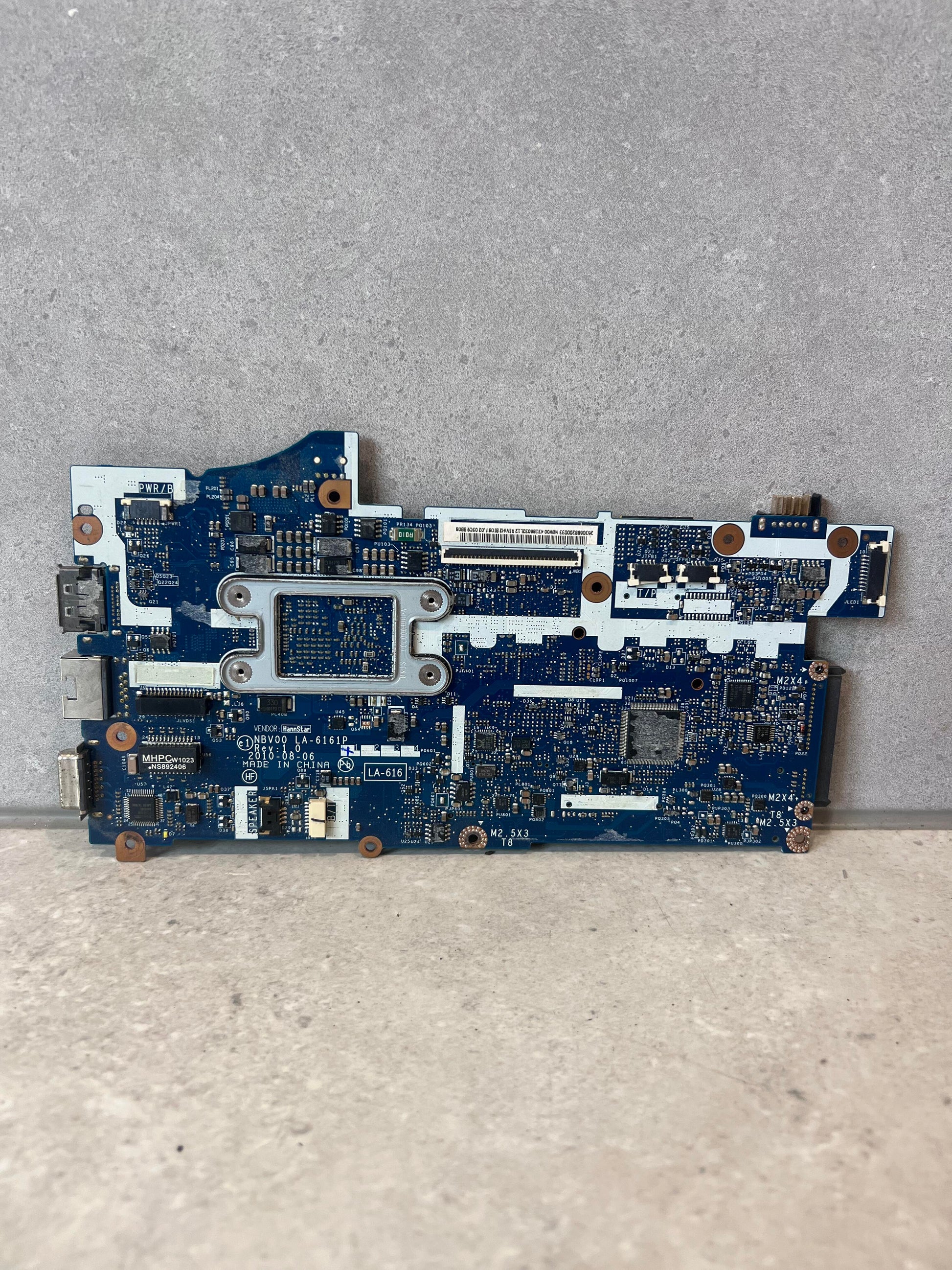 Full rear view of Lenovo LA-6161P laptop motherboard showing PCB layout