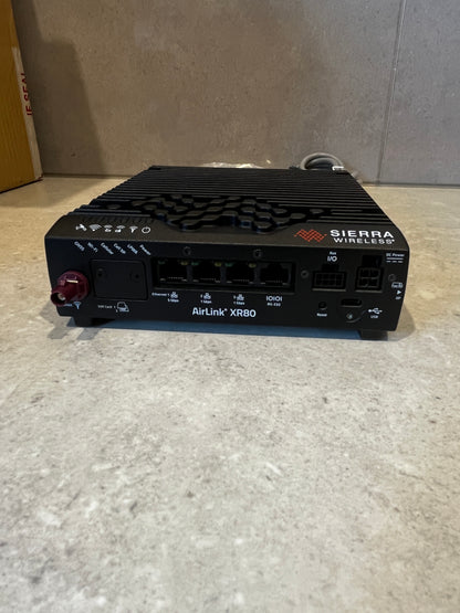 Rear view of AirLink XR80 router showing multiple antenna connectors and ports