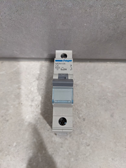 Hager Electrical HAGER MSN106 | 6Amp Single Pole 6kA Circuit Breaker