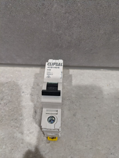 Clipsal 40 Amp MAX4 Miniature Circuit Breaker MCB C Curve 1 Pole 6kA