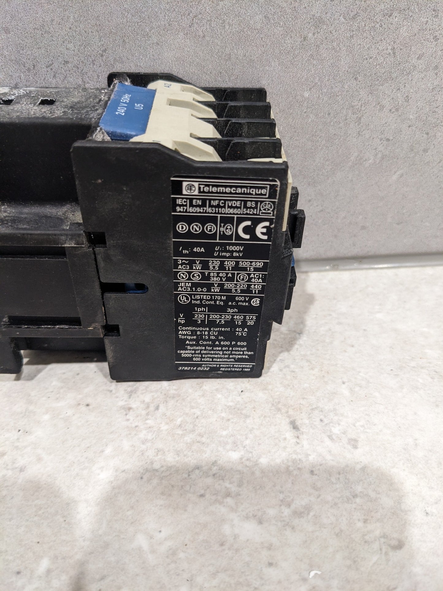 Telemecanique LC1D2510 3-Phase 415V Contactor 40A 230/600V