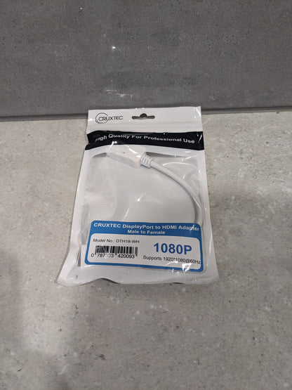 Cruxtec DisplayPort Male to HDMI Adapter