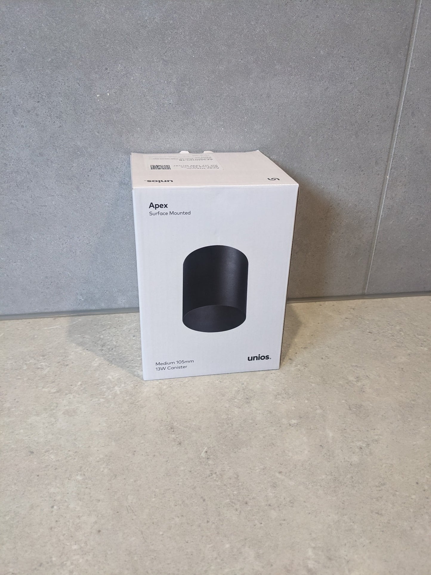 Unios Apex LED Downlight 13W Surface Mount Medium Canister Black