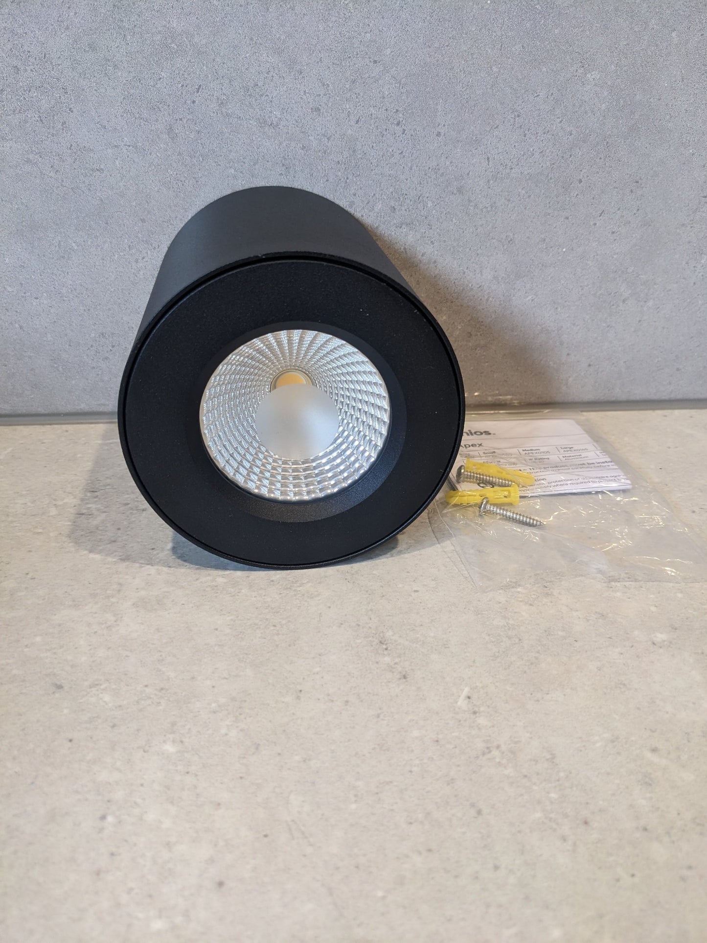 Unios Apex LED Downlight 13W Surface Mount Medium Canister Black
