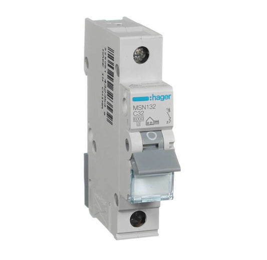 Hager Electrical HAGER MSN140 | 40Amp Single Pole 6kA C-Curve Circuit Breaker